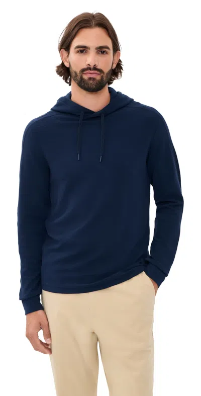 Polo Ralph Lauren Long Sleeve Tech Waffle Knit Hoodie Refined Navy In Blue