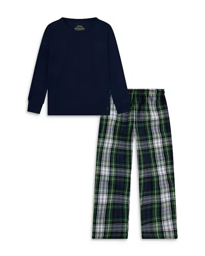 POLO RALPH LAUREN LONG SLEEVE TEE AND WOVEN PANTS SET - LITTLE KID
