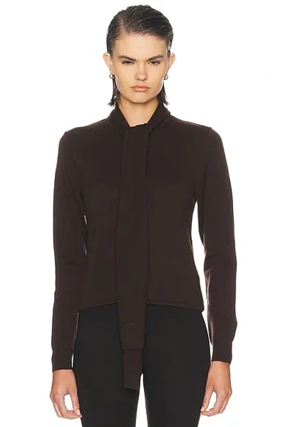 Polo Ralph Lauren Long Sleeve Tie Sweater In Deep Chocolate Melange