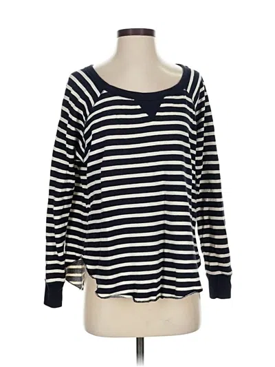 Pre-owned Polo Ralph Lauren Long Sleeve Top Black Scoop Neck Tops