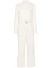 Polo Ralph Lauren Belted Cotton-blend Jumpsuit In Neutrals