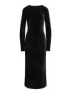 Polo Ralph Lauren Long Sleeve Velvet Dress In Black