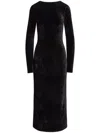 Polo Ralph Lauren Long Sleeve Velvet Dress In Black