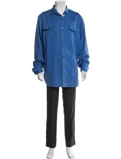 Pre-owned Polo Ralph Lauren Long Sleeve Western Shirt In Blue