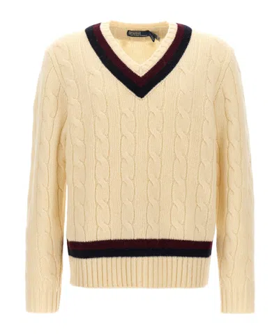 Polo Ralph Lauren Aaran Cable Sweater In Neutral