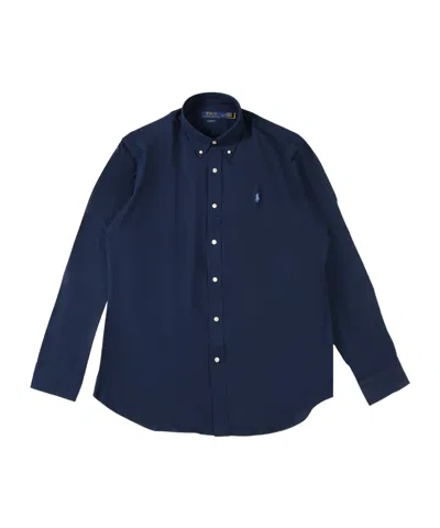 Polo Ralph Lauren Camicia Bd In Popeline Stretch Slim-fit Shirt In Blue