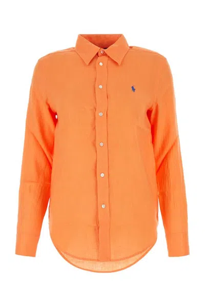 Polo Ralph Lauren Long Sleeved Button In Orange