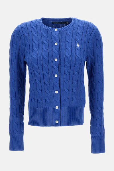 Polo Ralph Lauren Long-sleeved Cardigan In Blue