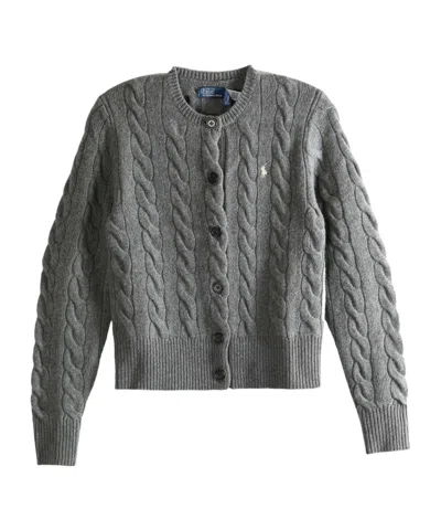 Polo Ralph Lauren Long-sleeved Cardigan In Gray