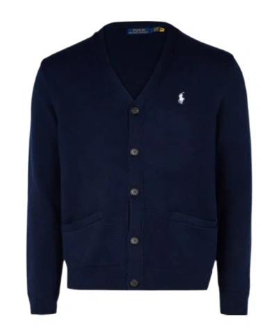 Polo Ralph Lauren Long Sleeved Cardigan In Navy