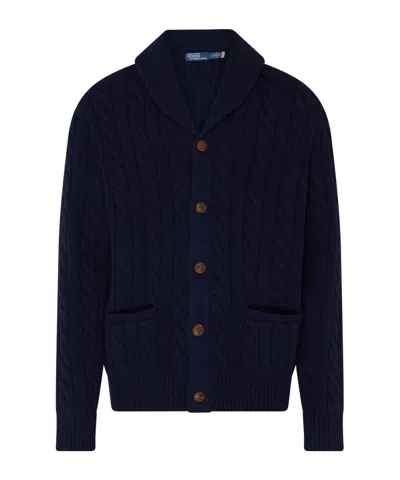 Polo Ralph Lauren Long-sleeved Cardigan In Navy