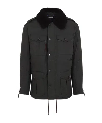 Polo Ralph Lauren Long-sleeved Cotton Jacket In Black