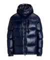 Polo Ralph Lauren Black Down Jacket With Patent Effect And Embroidered Pony Logo On Chest In Tech Fabric Man In Black