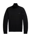 Polo Ralph Lauren Logo-embroidered Turtleneck Wool Sweater In Black