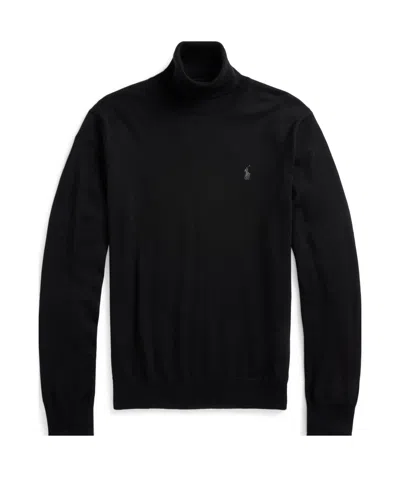 Polo Ralph Lauren Wool And Cashmere Sweater With Frontal Logo In Black