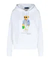 Polo Ralph Lauren Polo Bear Fleece Hoodie With Signature Detailing And Drawstring Hood In Gray