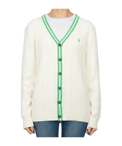 Polo Ralph Lauren Long-sleeved Knitted Cardigan In White
