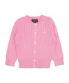 Polo Ralph Lauren Long-sleeved Knitted Cardigan In Pink