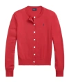 Polo Ralph Lauren Classic Button-down Cardigan With Subtle Logo In Red