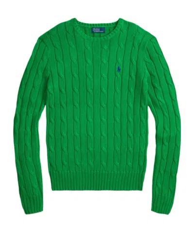 Polo Ralph Lauren Long-sleeved Knitted Sweater In Green
