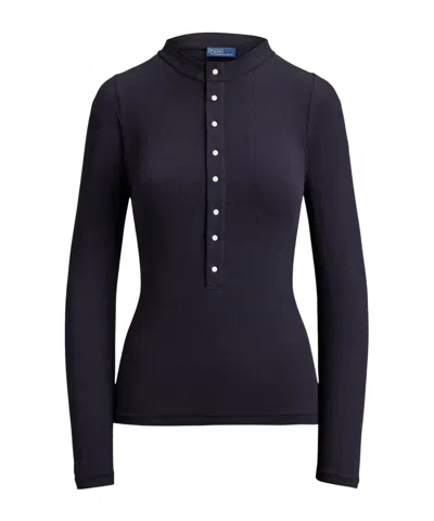 Polo Ralph Lauren Long-sleeved Knitted T-shirt In Black