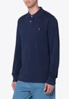 Polo Ralph Lauren Long-sleeved Polo Shirt With Classic Collar In Blue