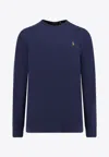 Polo Ralph Lauren Long-sleeved Logo T-shirt In Blue