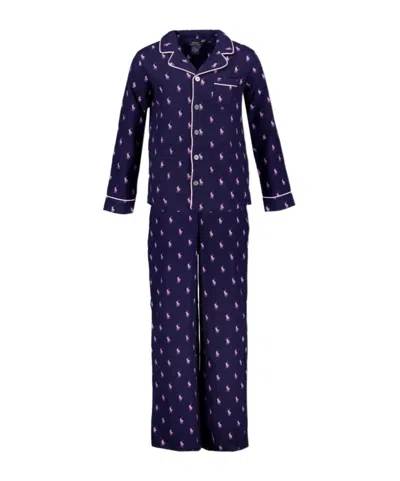 Polo Ralph Lauren Long-sleeved Pajamas And Elastic Waist Pajamas Set In Black