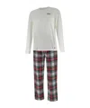 Polo Ralph Lauren Long-sleeved Pajamas And Plaid Pyjamas Set In Gray