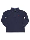 Polo Ralph Lauren Kids' Long-sleeved Pique Polo Shirt In Navy