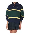 Polo Ralph Lauren Striped Top With Ribbed Cuffs And Hem In Multi