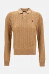 Polo Ralph Lauren Long Sleeved Polo Knitwear In Brown