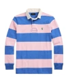 Polo Ralph Lauren Mens Rugby Striped Cotton-jersey Polo Shirt Pink Xxl In Blue