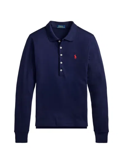 Polo Ralph Lauren Long-sleeved Polo Shirt In Blue