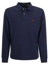 Polo Ralph Lauren Long-sleeved Polo Shirt With Classic Collar In Navy