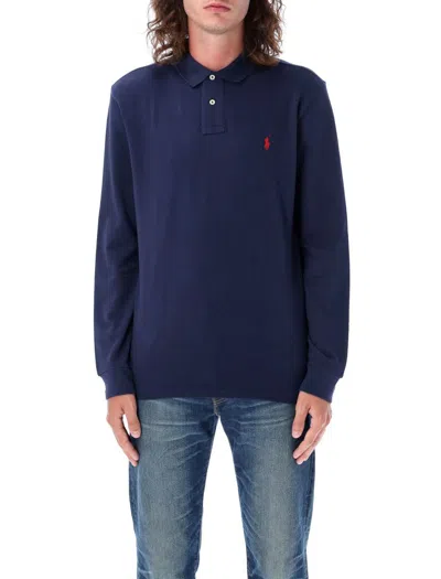 Polo Ralph Lauren Long-sleeved Polo Shirt In Newport Navy