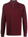 Polo Ralph Lauren Logo-detail Long-sleeved Polo Shirt In Rot