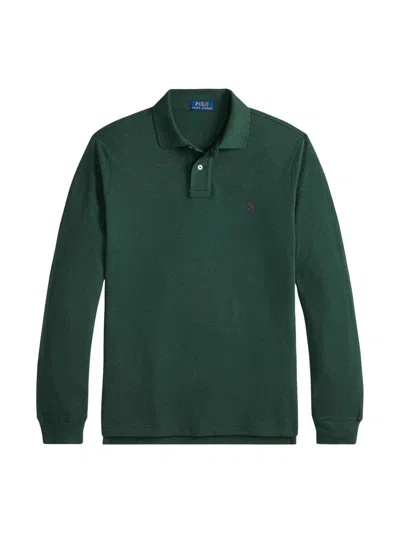 Polo Ralph Lauren Long-sleeved Polo Shirt With Logo In Green