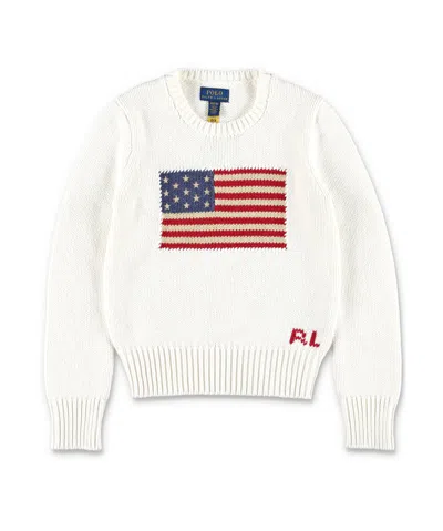 Polo Ralph Lauren Kids' Long-sleeved Pullover In White