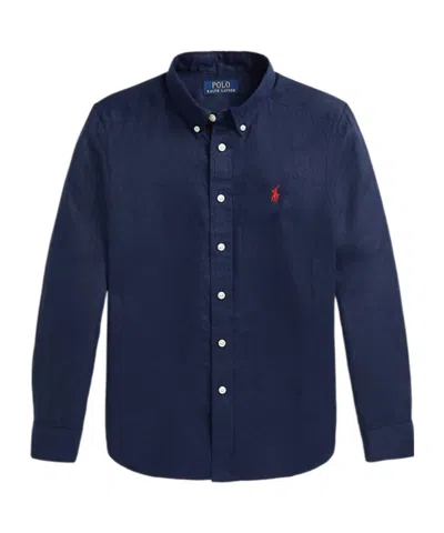 Polo Ralph Lauren Long-sleeved Shirt In Blue