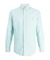 Polo Ralph Lauren Slim-fit Logo-embroidered Oxford Shirt In Blue