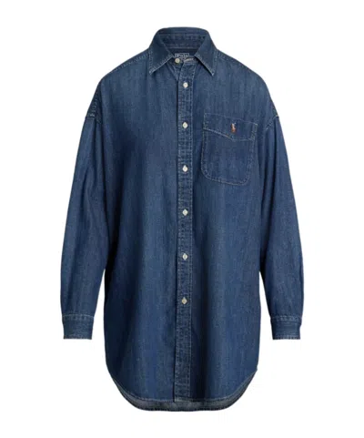 Polo Ralph Lauren Oversized Denim Overshirt In Denim Scuro