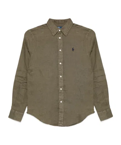 POLO RALPH LAUREN POLO RALPH LAUREN LOGO EMBROIDERED CURVED HEM SHIRT