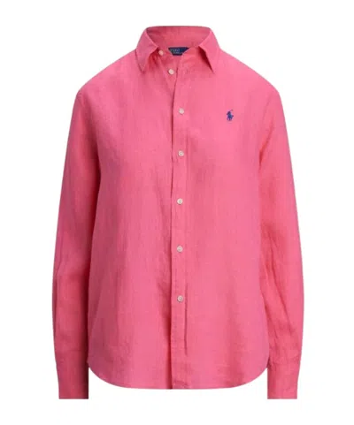 POLO RALPH LAUREN POLO RALPH LAUREN LOGO EMBROIDERED CURVED HEM SHIRT