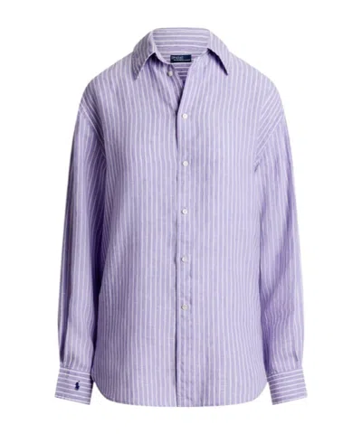 Polo Ralph Lauren Long-sleeved Shirt In Purple