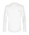 Polo Ralph Lauren Slim Fit White Cotton Shirt With Embroidered Logo In White