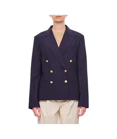 Polo Ralph Lauren Double-breasted Notched Blazer In Blue