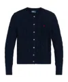 Polo Ralph Lauren Cotton Cable Long Sleeve Cardigan Blue In Hunter Hidden Blue