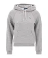 Polo Ralph Lauren Grey Hoodie With Drawstring Hood And Pony Embroidery On The Front In Cotton Blend Woman In Gray