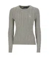 Polo Ralph Lauren Long-sleeved Round-neck Sweater In Gray